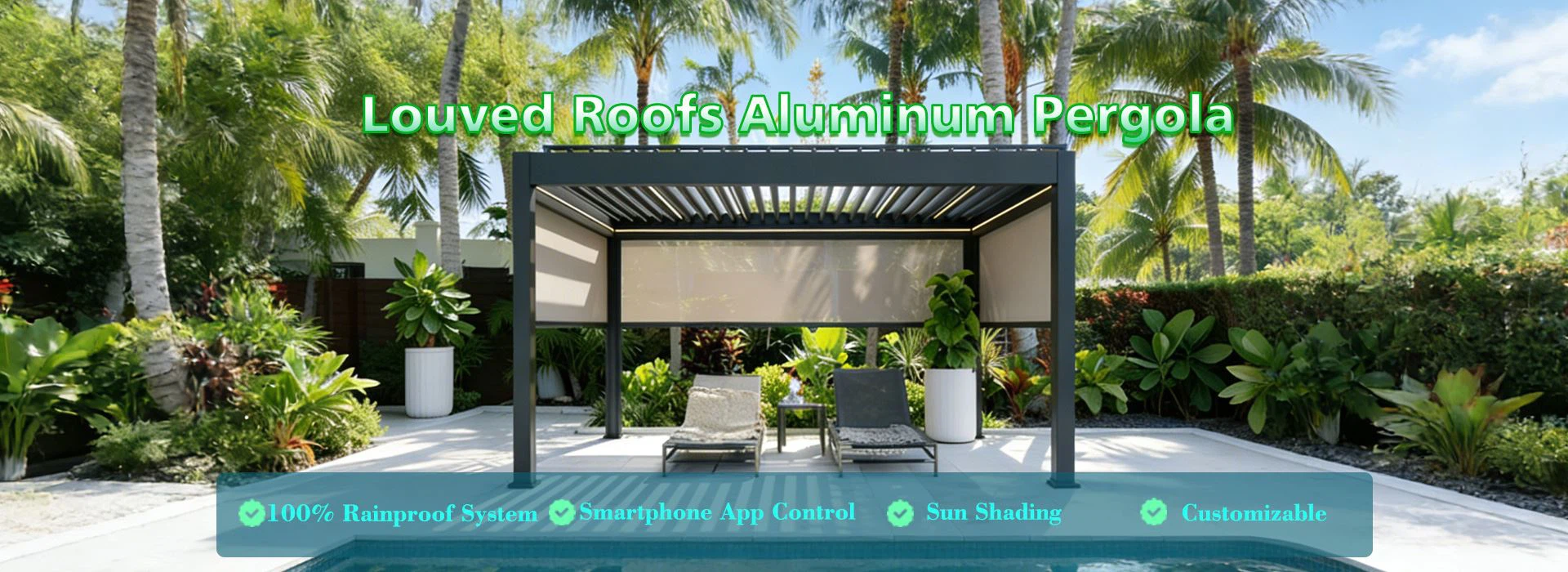 aluminum bioclimatica louvered pergola
